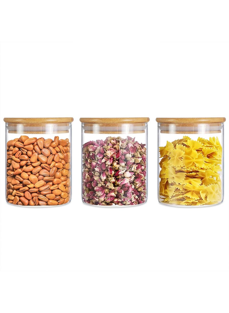 Toshionics Set of 3 Airtight Kitchen Grain Jar Set with Bamboo Lid (1L / 1000ml Each) – Food Grade Acrylic Storage Container, Moisture Proof, Insect Resistant Clear Pantry Canister for Rice, Cereal & Dry Food - Image 1